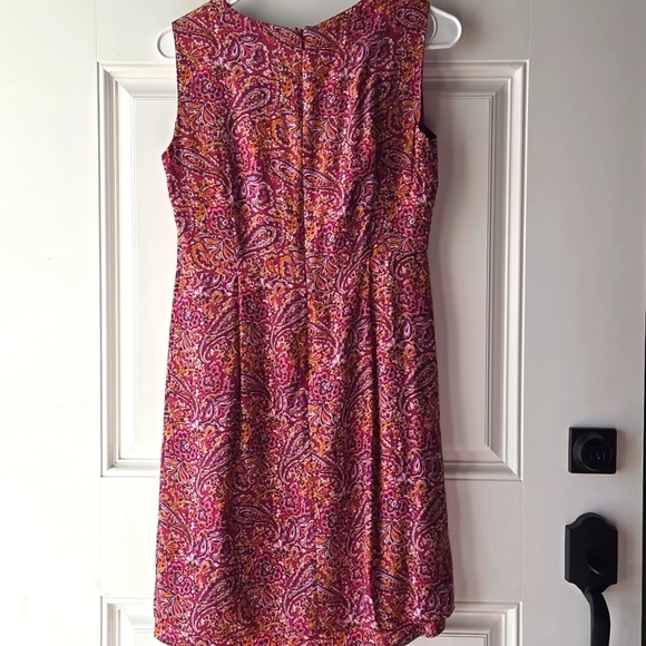 Garnet Hill 100% Silk Paisley Midi Dress - Picture 3 of 8